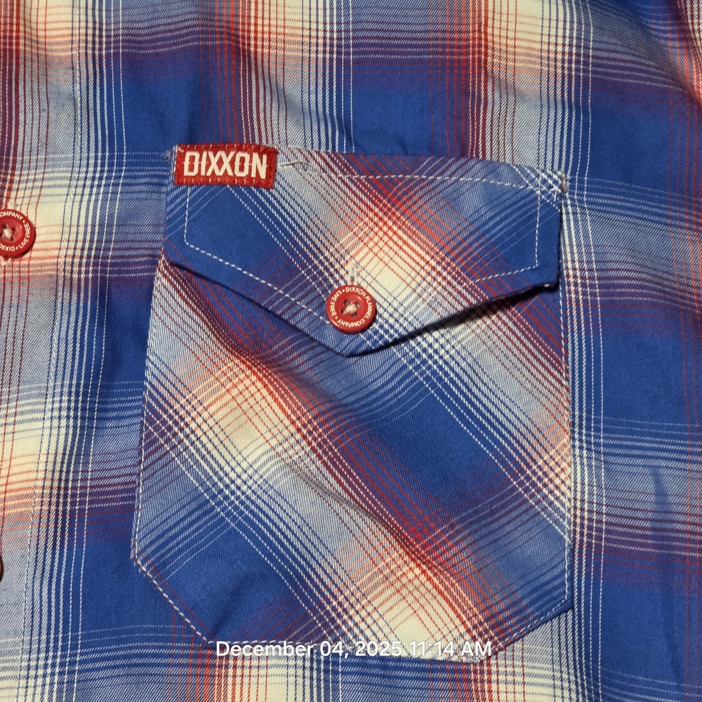 Dixxon Flannel Company Shirt Mens XL Blue Red Glory Plaid Button Front - Picture 2 of 5